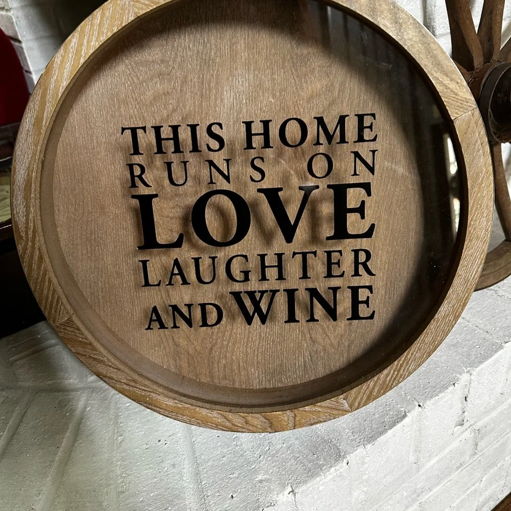Wooden wine barrel look cork holder